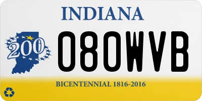 IN license plate 080WVB