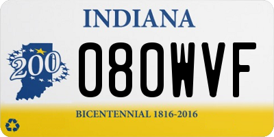 IN license plate 080WVF