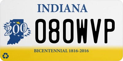 IN license plate 080WVP