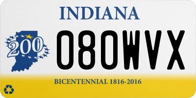 IN license plate 080WVX