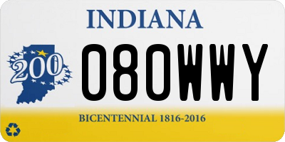 IN license plate 080WWY