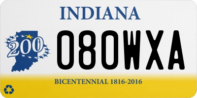 IN license plate 080WXA