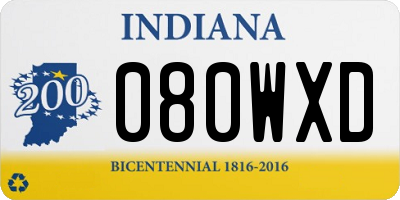 IN license plate 080WXD