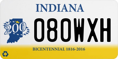 IN license plate 080WXH