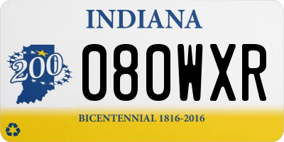 IN license plate 080WXR