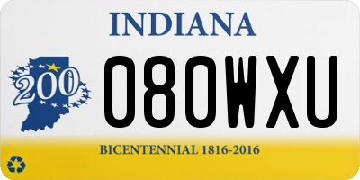 IN license plate 080WXU