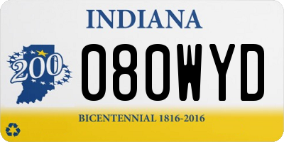 IN license plate 080WYD