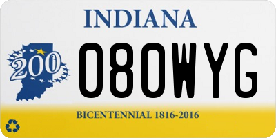 IN license plate 080WYG