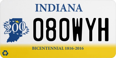 IN license plate 080WYH
