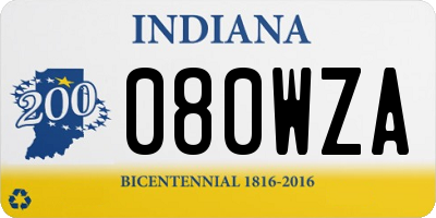 IN license plate 080WZA