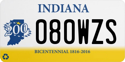 IN license plate 080WZS