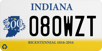 IN license plate 080WZT