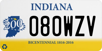 IN license plate 080WZV