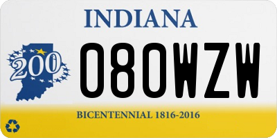 IN license plate 080WZW