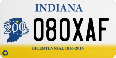 IN license plate 080XAF