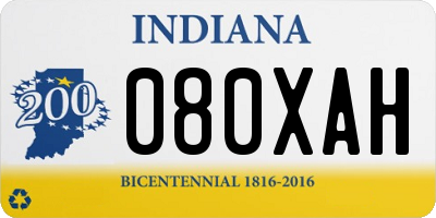 IN license plate 080XAH