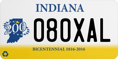 IN license plate 080XAL