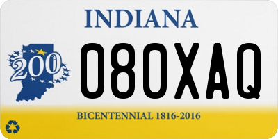 IN license plate 080XAQ