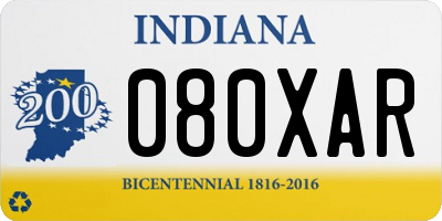 IN license plate 080XAR