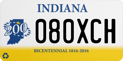 IN license plate 080XCH
