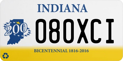 IN license plate 080XCI