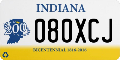 IN license plate 080XCJ