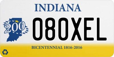 IN license plate 080XEL