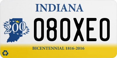 IN license plate 080XEO
