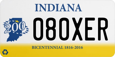 IN license plate 080XER