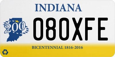 IN license plate 080XFE