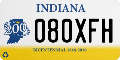 IN license plate 080XFH