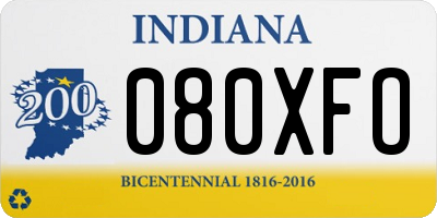 IN license plate 080XFO
