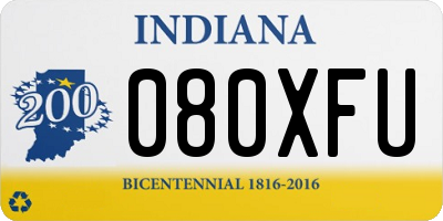 IN license plate 080XFU