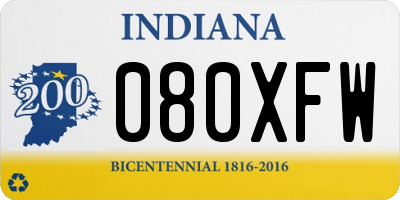 IN license plate 080XFW