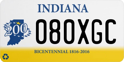 IN license plate 080XGC