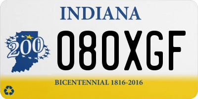 IN license plate 080XGF