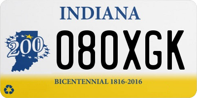 IN license plate 080XGK