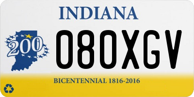 IN license plate 080XGV