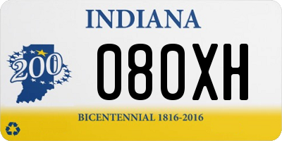 IN license plate 080XH