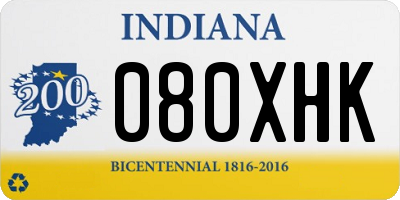 IN license plate 080XHK