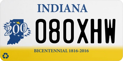IN license plate 080XHW