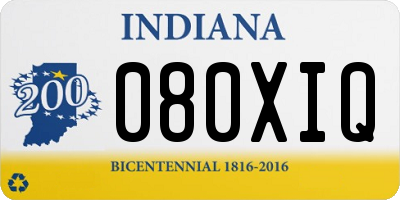 IN license plate 080XIQ
