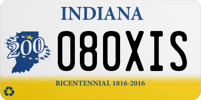 IN license plate 080XIS