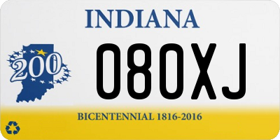 IN license plate 080XJ