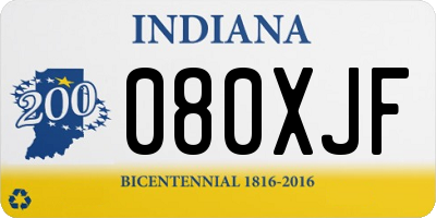 IN license plate 080XJF