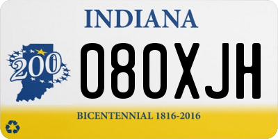 IN license plate 080XJH