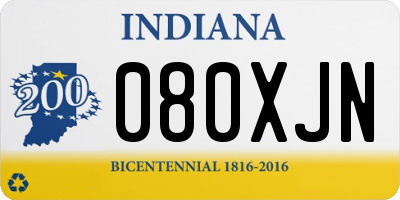 IN license plate 080XJN