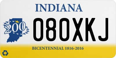 IN license plate 080XKJ