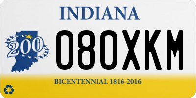 IN license plate 080XKM