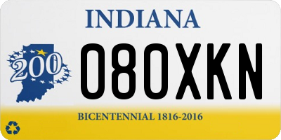 IN license plate 080XKN
